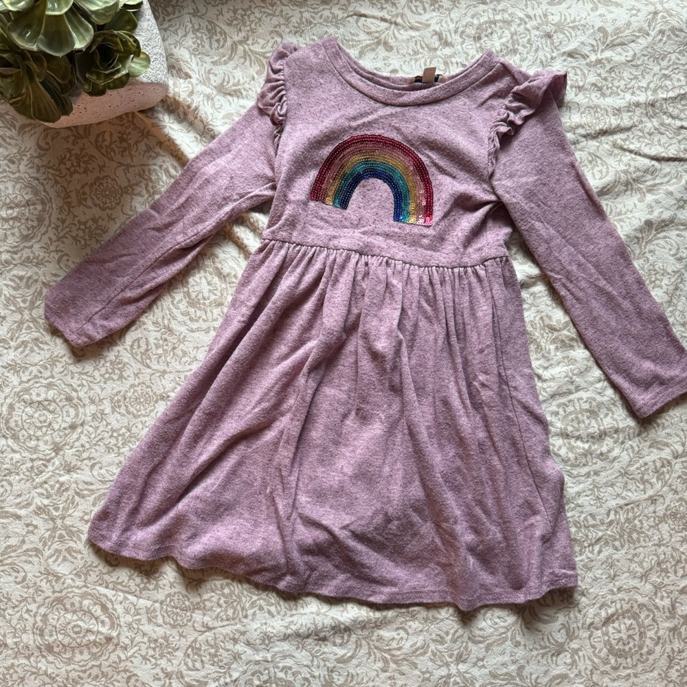 Girls Purple Pink Sweater Dress size 5